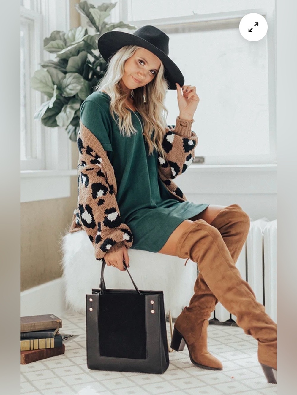 NEW IN LEOPARD PRINT DISTRESSED CARDIGAN (MOCHA) - Picture 3 of 12
